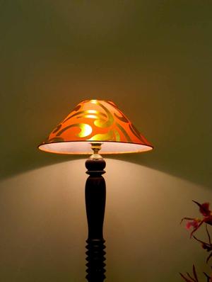 mango wood all time favourite dark brown floor lamp with 13" pyramid shade- - 10896889 - Standard Image - 3