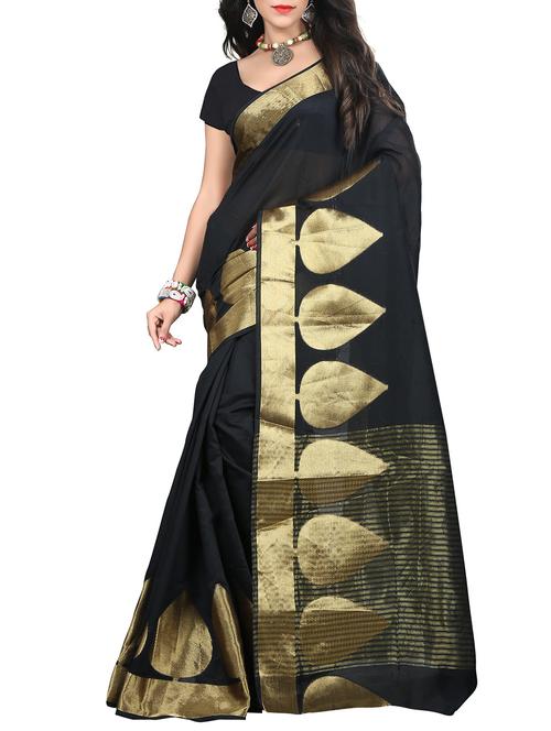 black cotton saree - 10897796 - Standard Image - 1