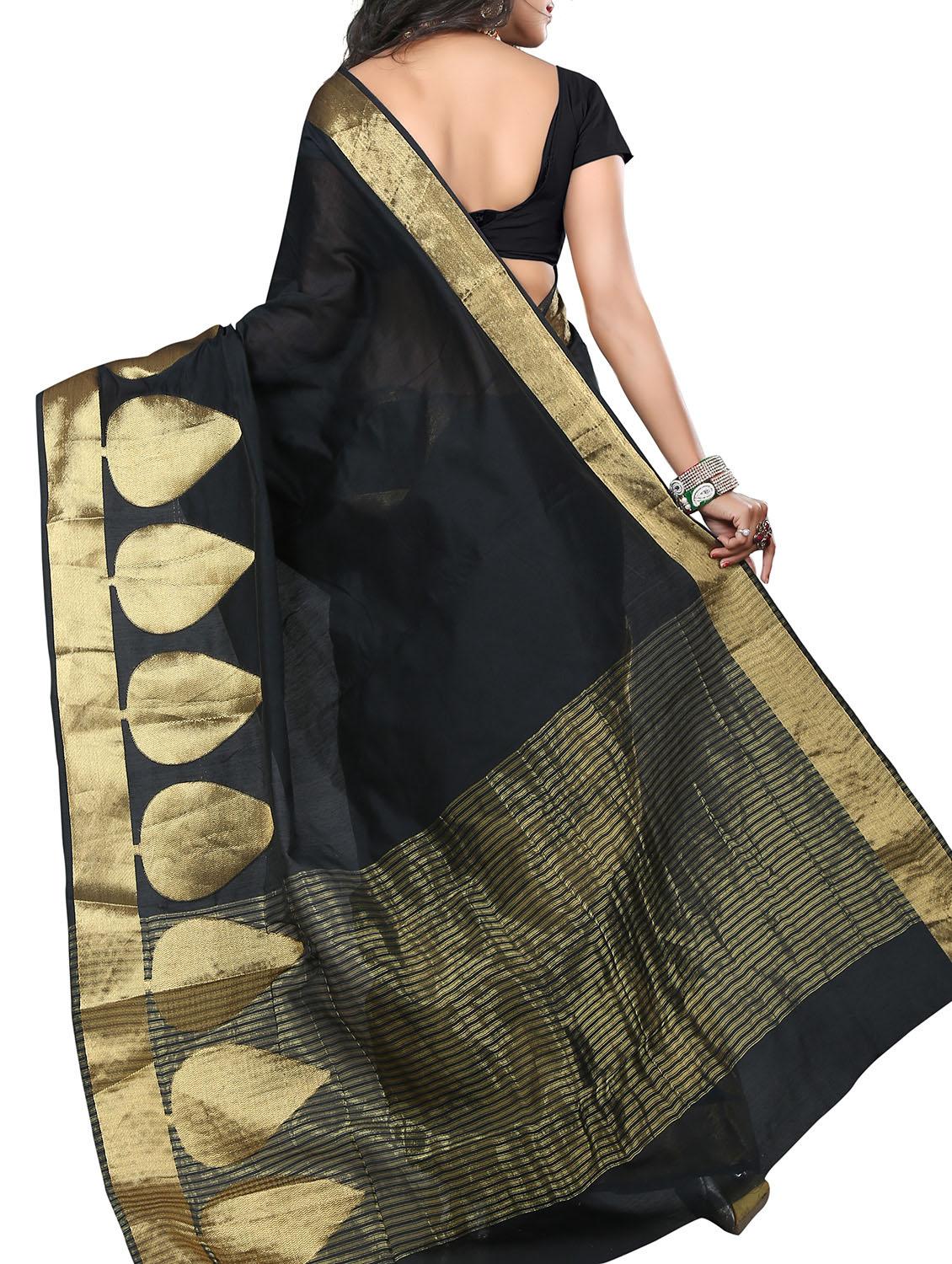 black cotton saree - 10897796 - Zoom Image - 2