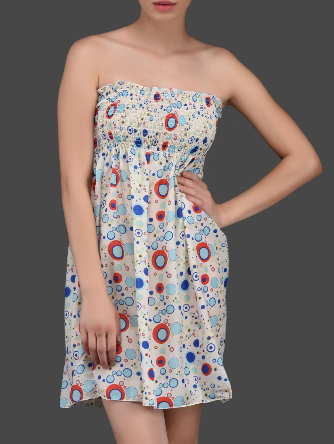 bubbles printed chiffon tube dress - 1089835 - Zoom Image - 1