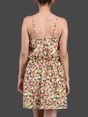 floral print elastic waist flared short dress - 1089842 - Standard Image - 3