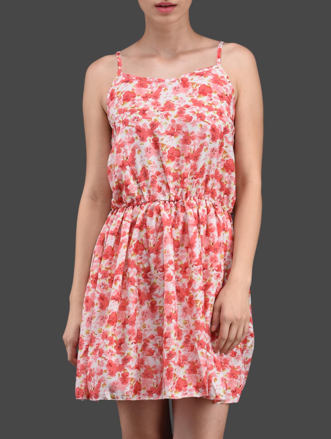 orange floral print blouson dress - 1089843 - Zoom Image - 1