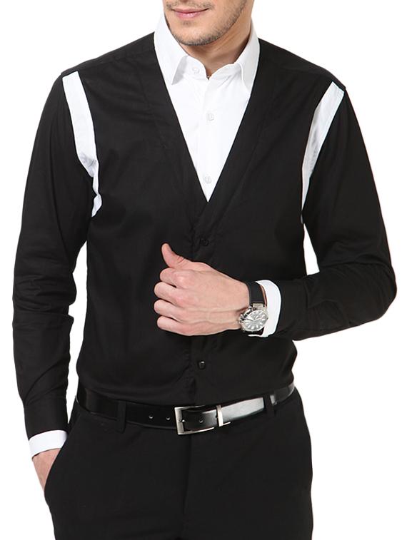 black cotton casual shirt - 10899306 - Zoom Image - 1