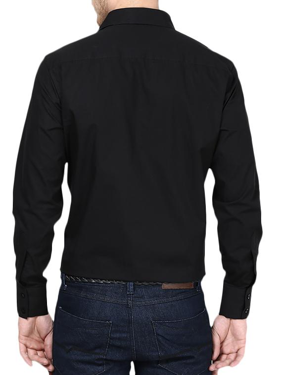 black solid casual shirt - 10899311 - Zoom Image - 2
