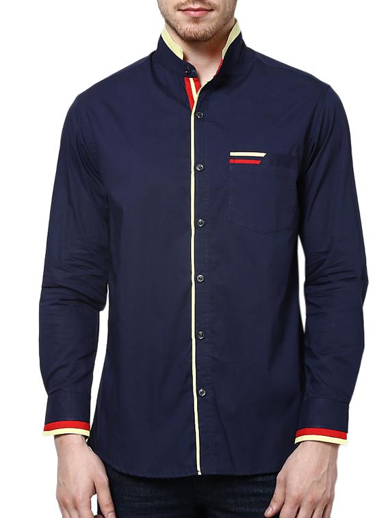 blue cotton casual shirt - 10899326 - Zoom Image - 1