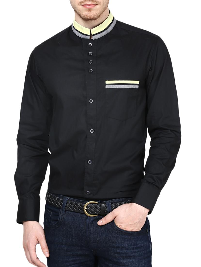 black cotton casual shirt - 10899327 - Zoom Image - 1