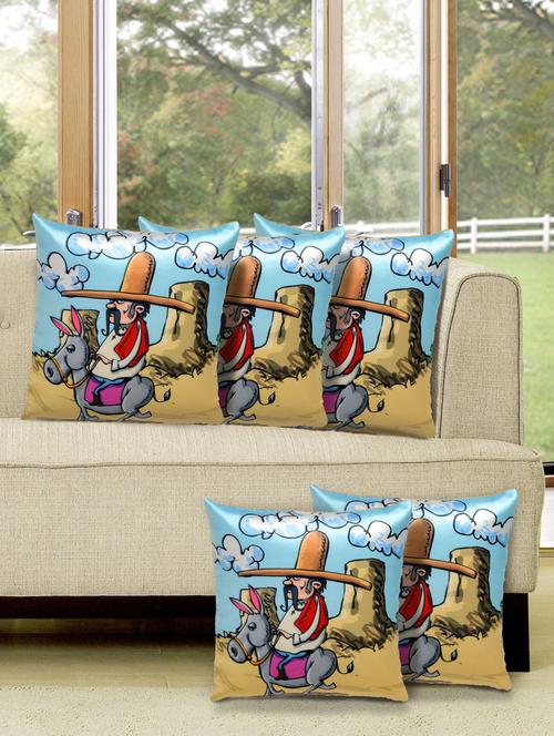 set of 5 digital printed cushion cover - 10899748 - Standard Image - 1