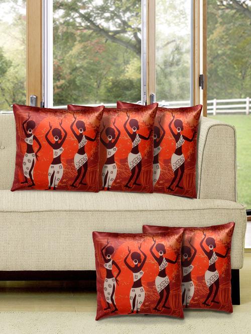 set of 5 digital printed cushion cover - 10899787 - Standard Image - 1