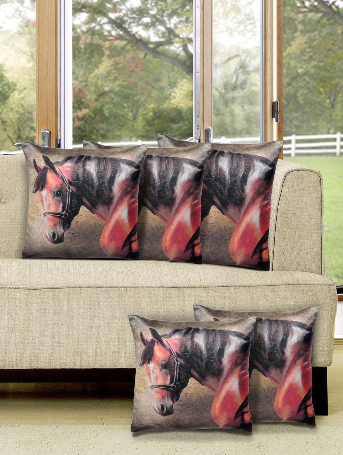 set of 5 digital printed cushion cover - 10899805 - Zoom Image - 1