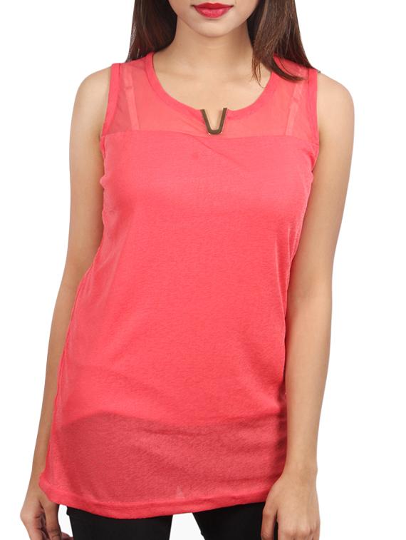 pink polyester regular top - 10900149 - Zoom Image - 1
