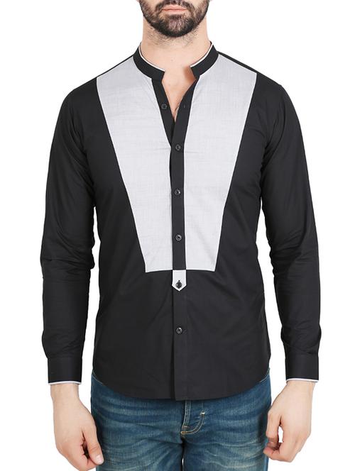 black cotton casual shirt - 10904469 - Very Small Image - 1