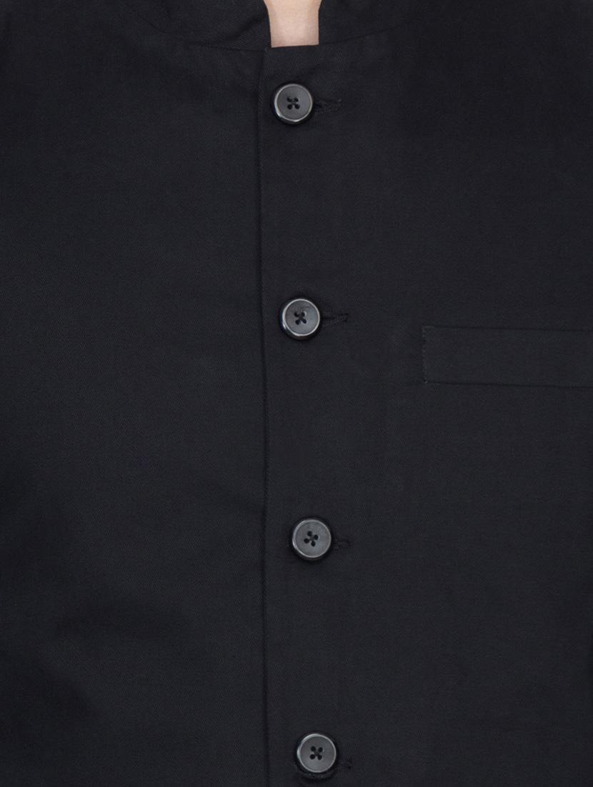 black cotton nehru jacket - 10910348 - Zoom Image - 4