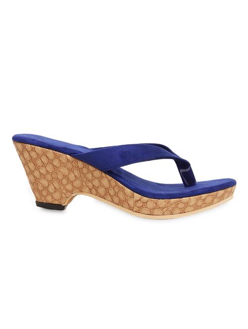 blue sandals with textured wedges - 1091158 - Standard Image - 1