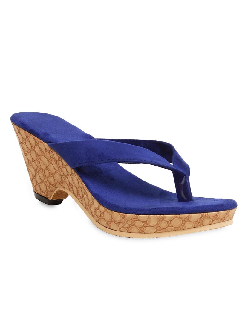 blue sandals with textured wedges - 1091158 - Zoom Image - 2