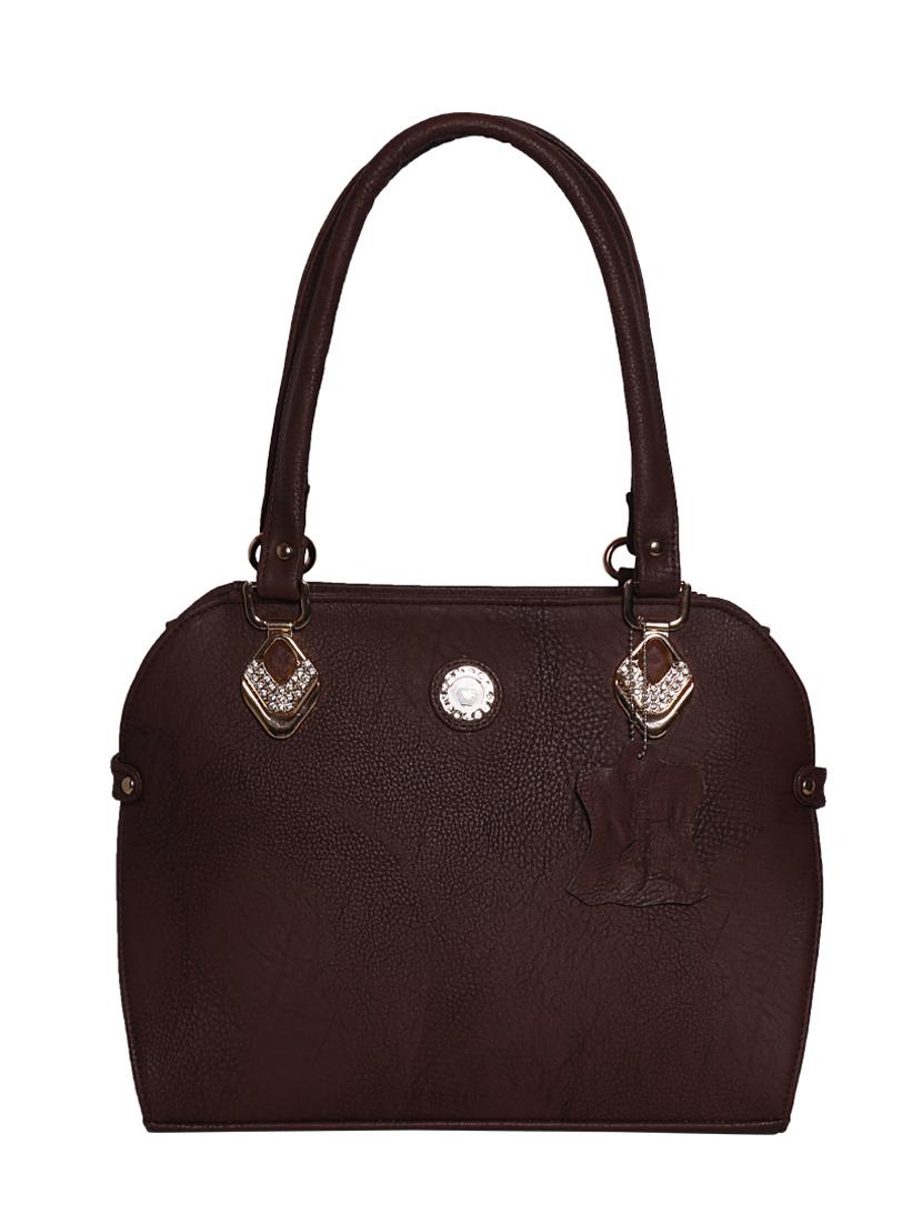 brown leatherette handbag