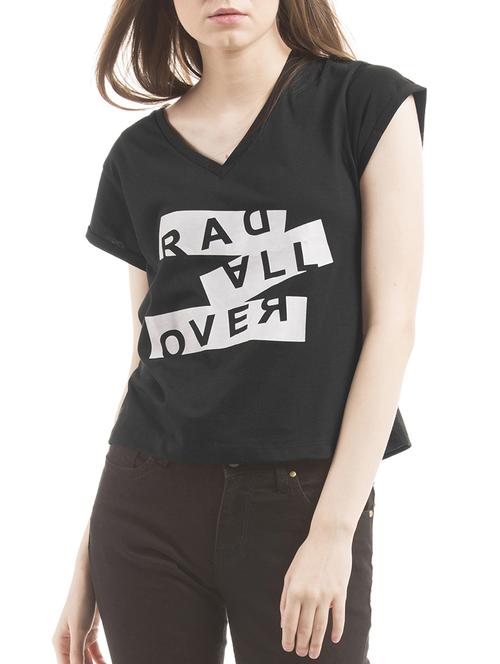 black cotton tee - 10935009 - Very Small Image - 1