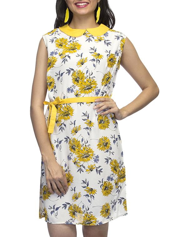 peter pan neck floral sheath dress - 10935180 - Zoom Image - 1