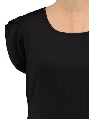 solid black cap sleeves rayon tunic - 1093840 - Standard Image - 4
