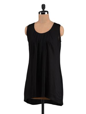 solid black sleeveless rayon kurti - 1093841 - Standard Image - 2