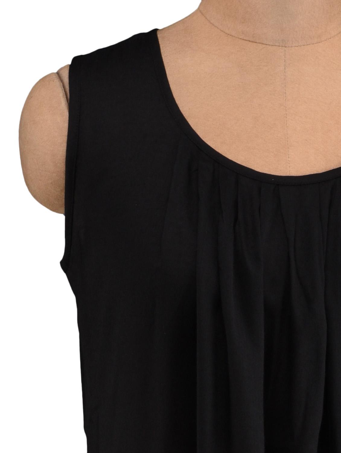solid black sleeveless rayon kurti - 1093841 - Zoom Image - 4