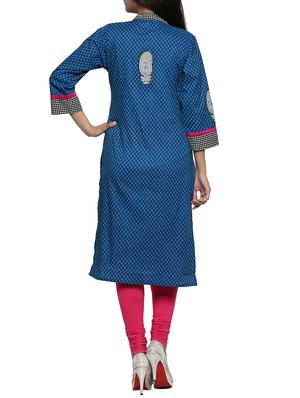 multi colored cotton printed kurta with mirror work - 1094198 - Standard Image - 3