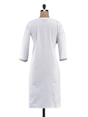 quarter sleeve printed cotton kurta - 1094220 - Standard Image - 3