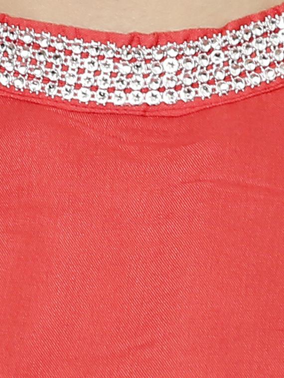peach rayon kurta kurti - 10942658 - Zoom Image - 4