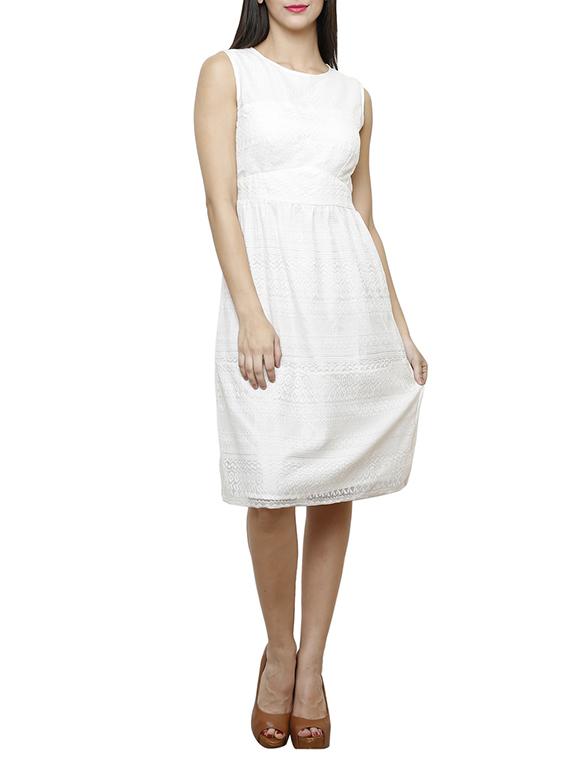 ivory net dress - 10942689 - Zoom Image - 1