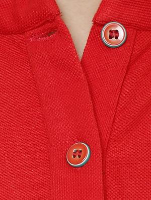 red solid viscose high-low dress - 10942695 - Standard Image - 4