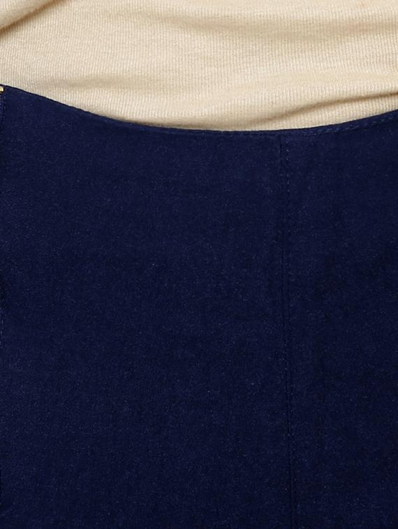 navy blue cotton blend regular shorts - 10942716 - Zoom Image - 4