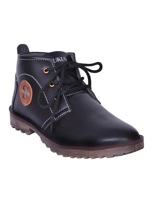 black leather casual shoes - 10959864 - Standard Image - 1