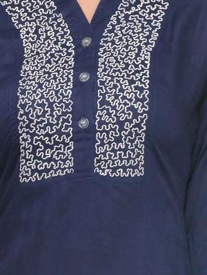 blue rayon straight kurta - 10964250 - Standard Image - 4
