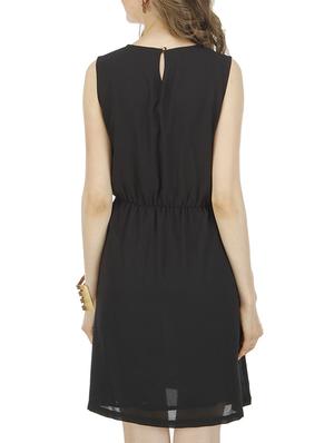black georgette blouson dress - 10964324 - Standard Image - 3