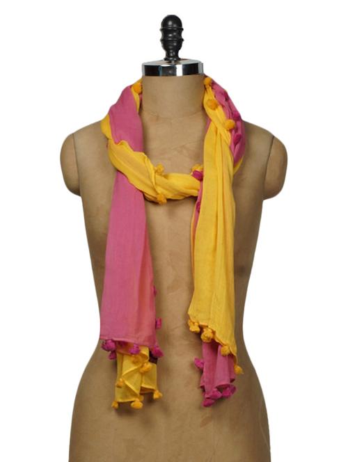 Ombre pim-Pom Balls Cotton Scarf - 1096647 - Very Small Image - 1