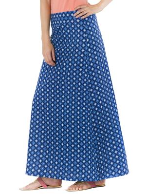blue printed maxi skirt - 10980895 - Standard Image - 2