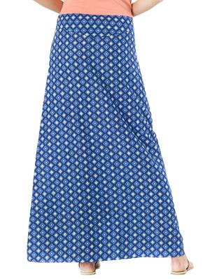 blue printed maxi skirt - 10980895 - Standard Image - 3