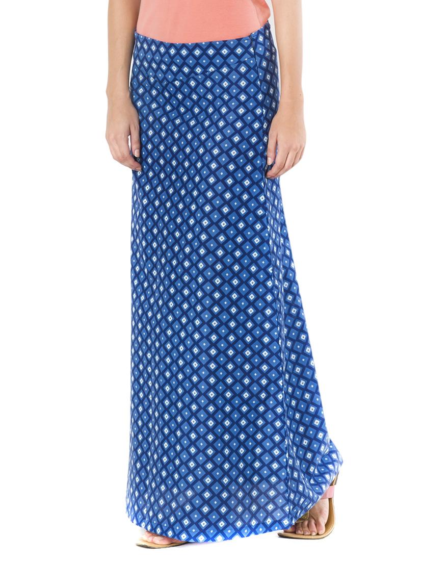 blue printed maxi skirt - 10980895 - Zoom Image - 1