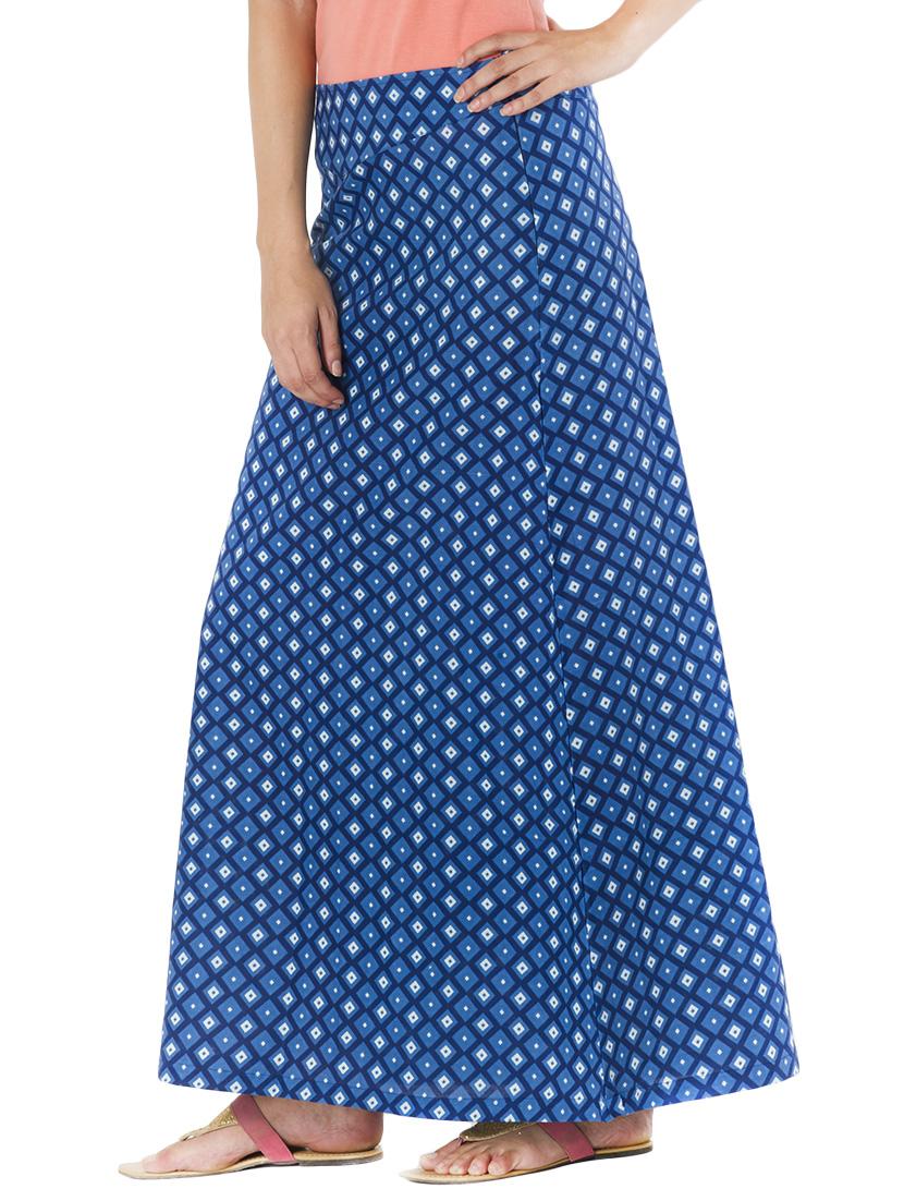 blue printed maxi skirt - 10980895 - Zoom Image - 2