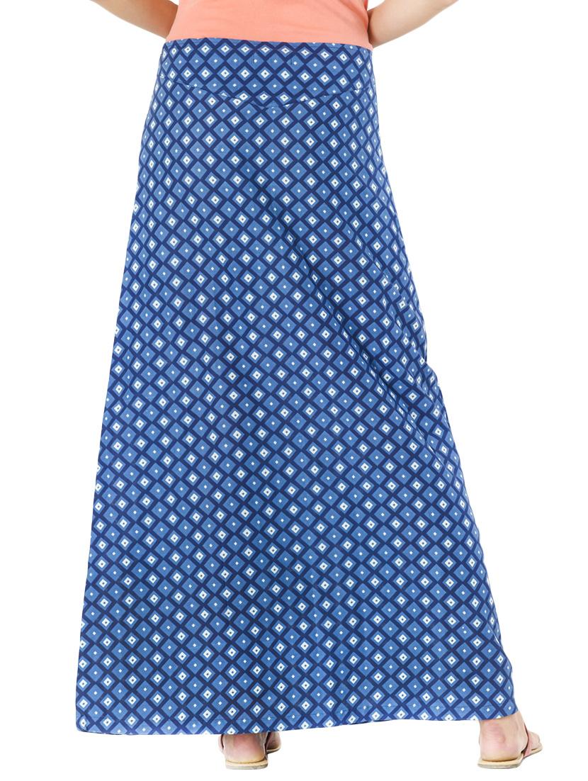 blue printed maxi skirt - 10980895 - Zoom Image - 3