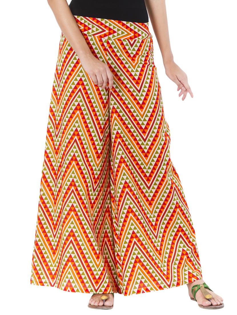 multi colored cotton palazzos - 10980903 - Zoom Image - 1