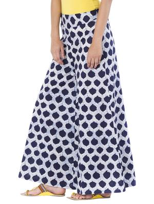 blue cotton palazzos - 10980916 - Standard Image - 2
