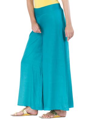 blue cotton palazzos - 10980918 - Standard Image - 2
