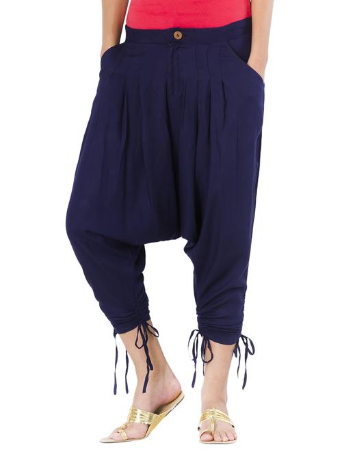 navy blue cotton harem pants - 10980942 - Standard Image - 1
