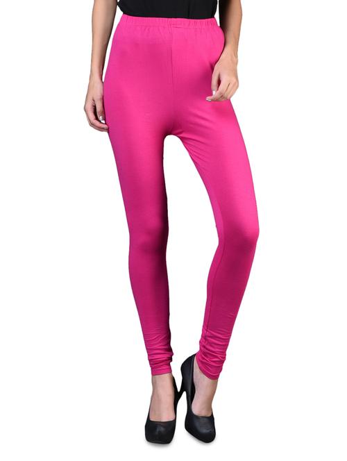 solid pink cotton lycra leggings - 1098153 - Standard Image - 1
