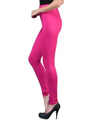 solid pink cotton lycra leggings - 1098153 - Standard Image - 2