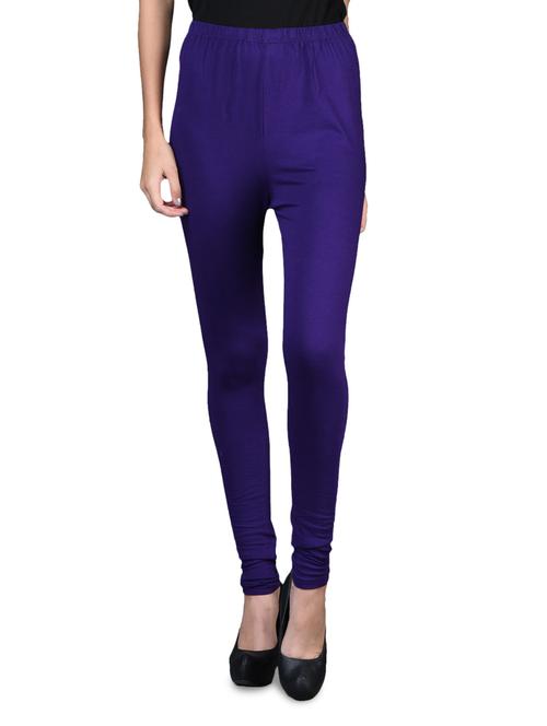solid purple cotton lycra leggings - 1098157 - Standard Image - 1