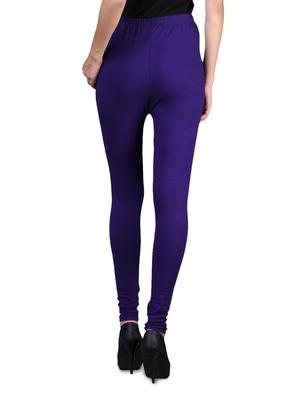 solid purple cotton lycra leggings - 1098157 - Standard Image - 3