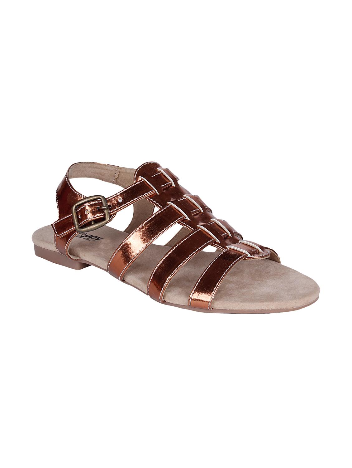 brown faux leather sandals - 10986479 - Zoom Image - 1