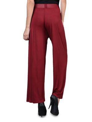 maroon rayon palazzo - 1098727 - Standard Image - 3