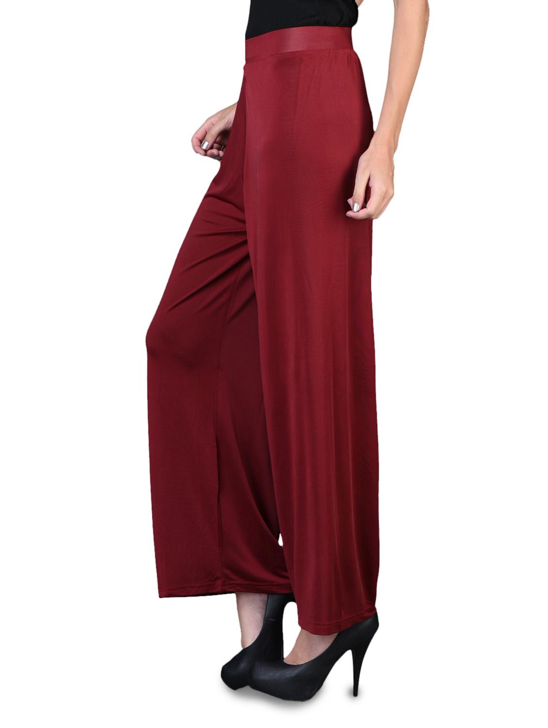 maroon rayon palazzo - 1098727 - Zoom Image - 2